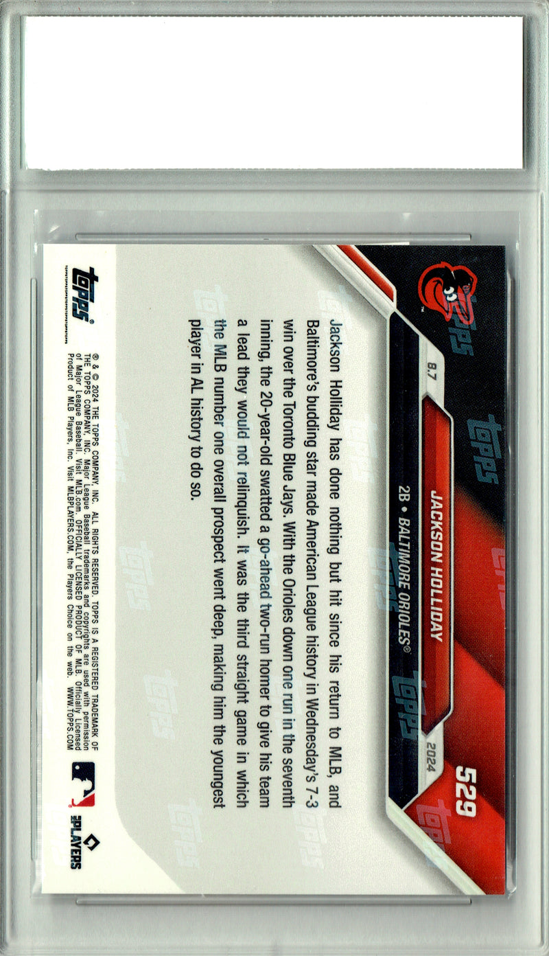 Jackson Holliday Rookie Card 2024 Topps Now #529 PRISTINE, PGI 10, Baltimore Orioles Baseball