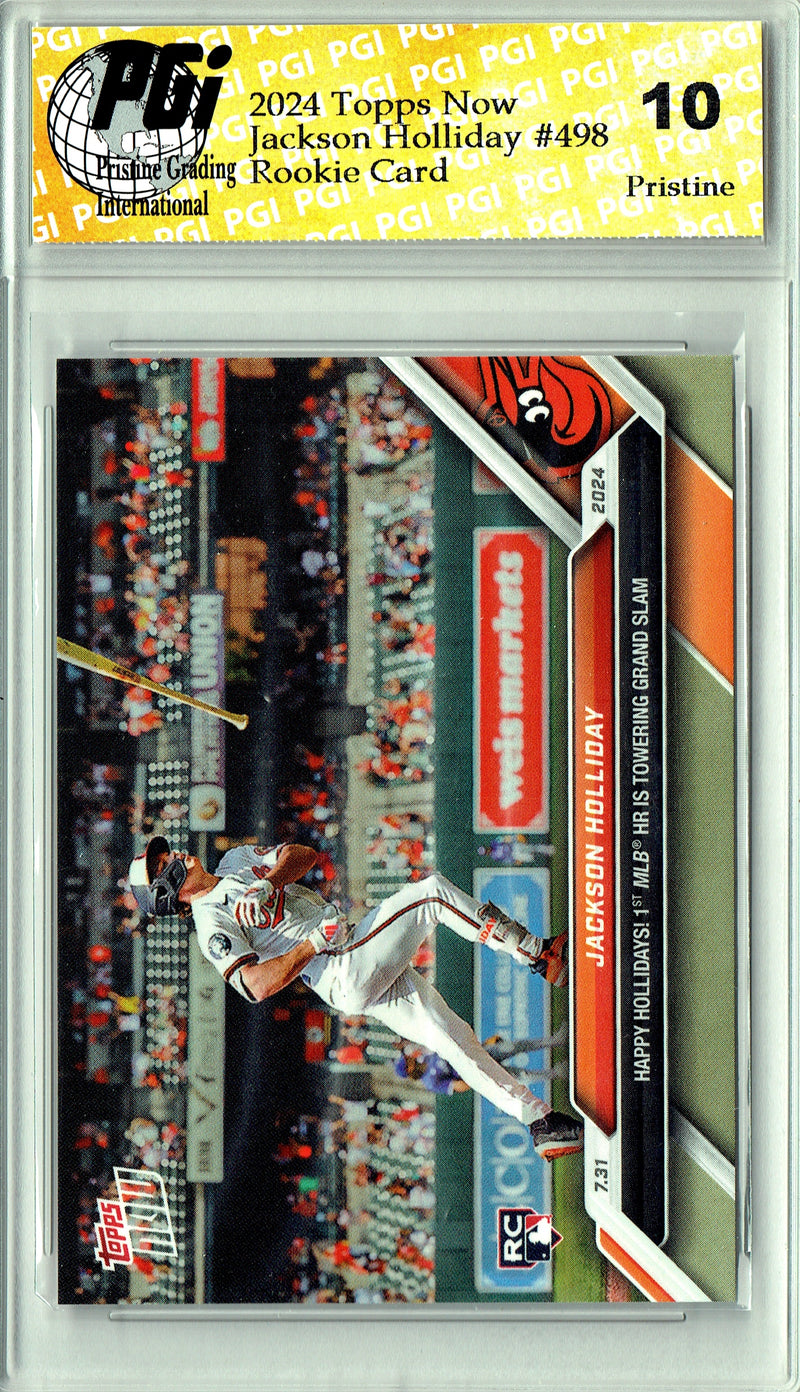 Jackson Holliday Rookie Card 2024 Topps Now #498 PRISTINE, PGI 10, Baltimore Orioles Baseball