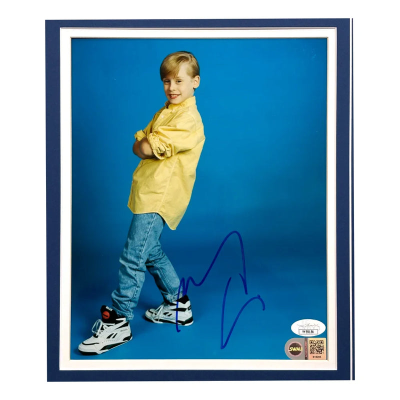 Home Alone Cast Macaulay Culkin Pesci Stern Signed Poster 8x10 Photo Framed JSA Autograph Joe Daniel Movie