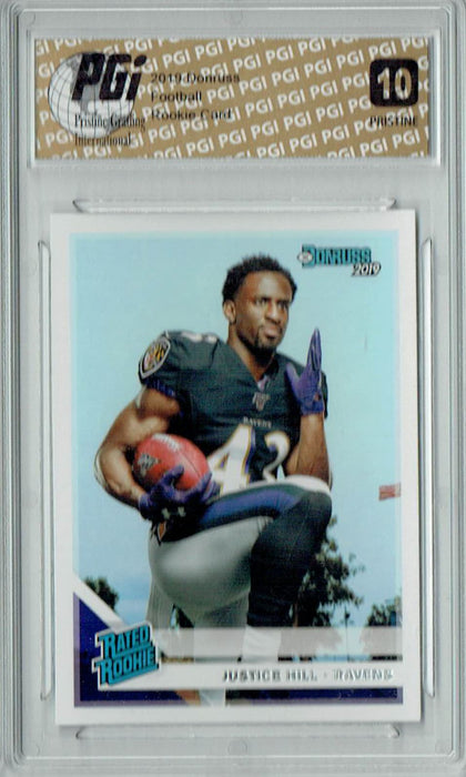 Justice Hill 2019 Donruss #333 PRISTINE Rookie Card PGI 10