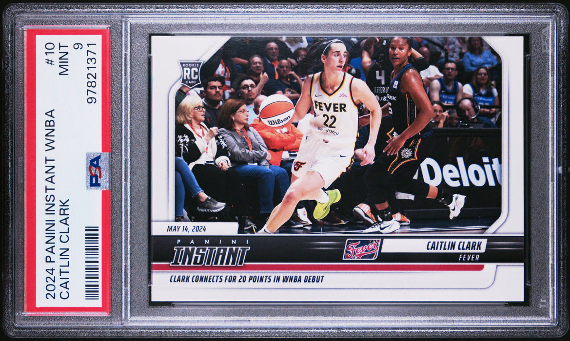 PSA 9 Caitlin Clark 2024 Panini Instant #10 WNBA Debut Rookie Card