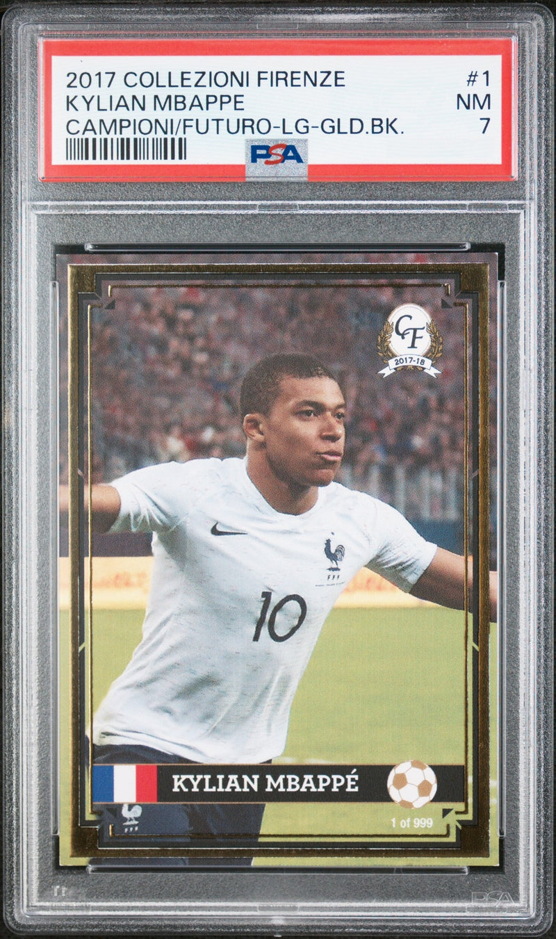 PSA 7 NM Kylian Mbappe 2017 Campioni Futuro #1 Rookie Card Gold Back 1 of 999