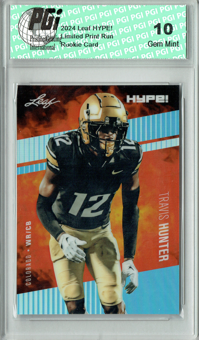 Travis Hunter Rookie Card 2024 Leaf HYPE! #HM-18 Metal 1/1 Platinum, PGI 10, Jacksonville Jaguars Football