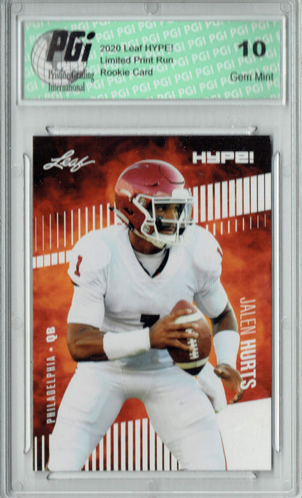 Jalen Hurts 2020 Leaf HYPE! #28A Only 5000 Made Rookie Card PGI 10