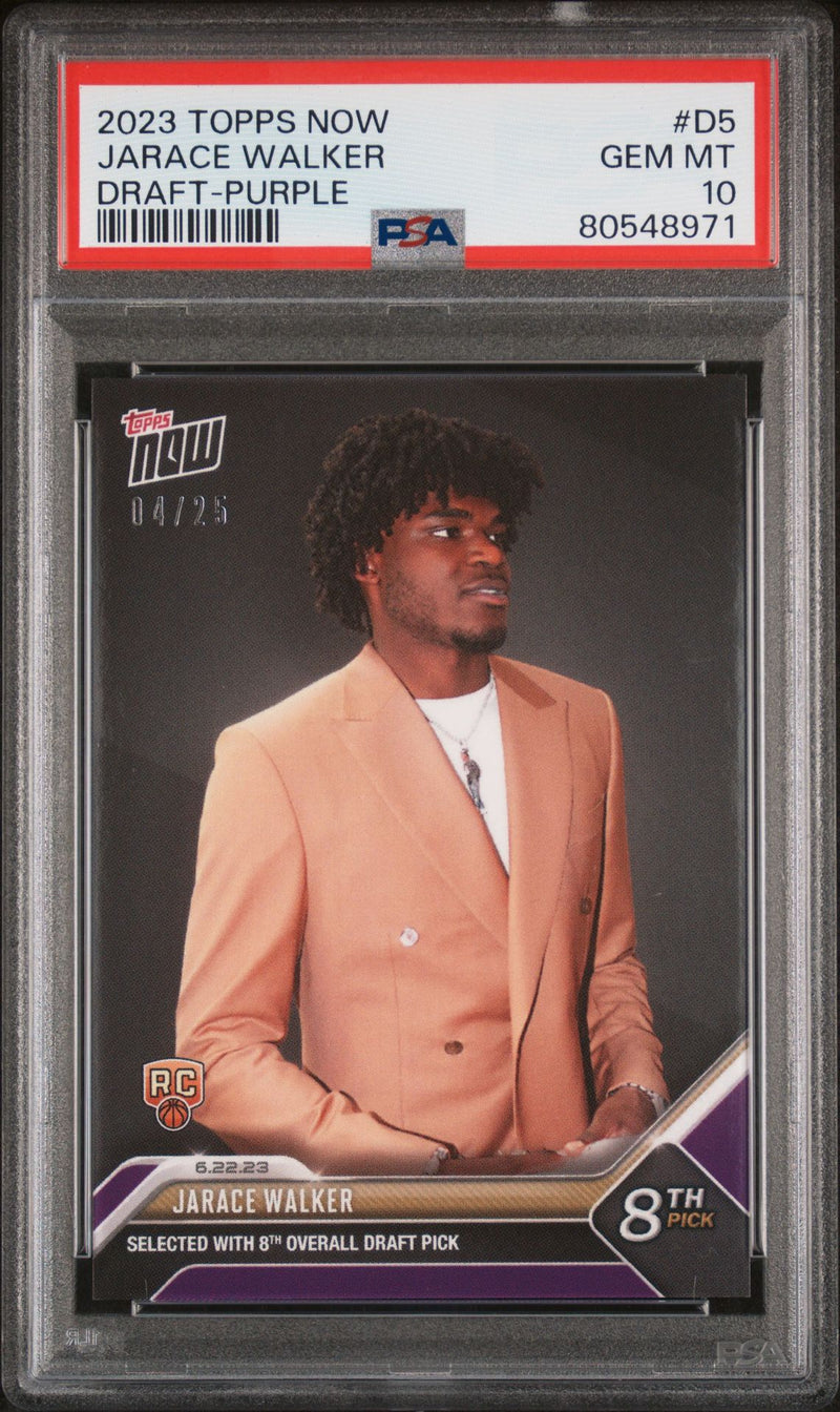 PSA 10 Jarace Walker 2023 Topps Now #D5 Purple SP Only 25 Made Rookie Card