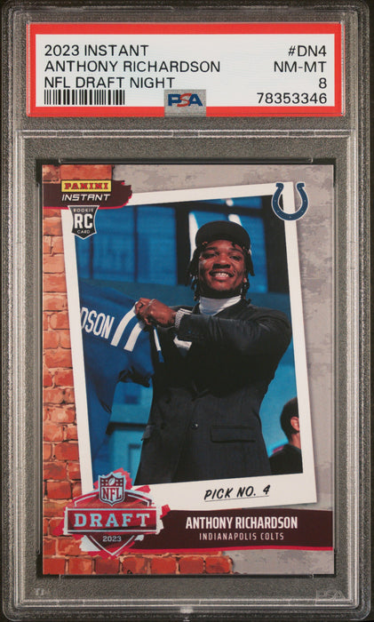PSA 8 NM-MT Anthony Richardson 2023 Panini Instant #DN4 Rookie Card