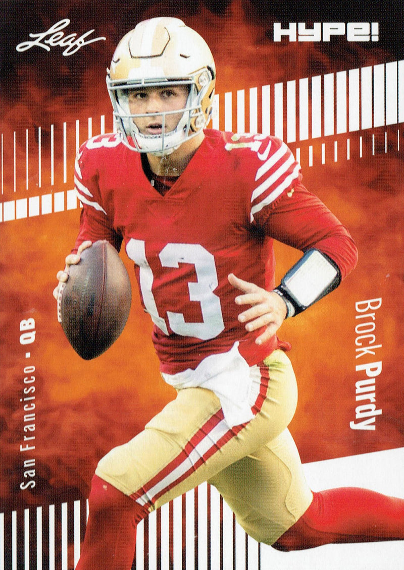 Mint Brock Purdy 2023 Leaf HYPE #105 Just 5000 Ever Made Rare Trading Card San Francisco 49ers