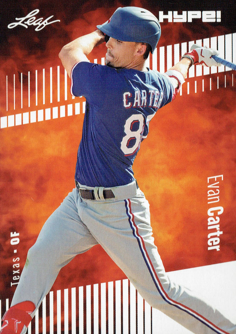 Mint Evan Carter 2023 Leaf HYPE #120 Just 5000 Ever Made Rookie Card Texas Rangers