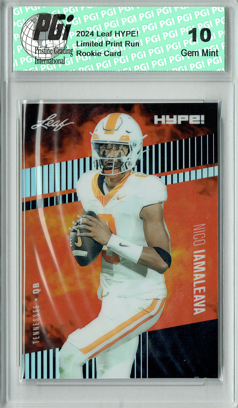 Nico Iaamaleava Rookie Card 2024 Leaf HYPE! Metal #HM-12 Black Only 7 Made PGI 10 Gem Mint