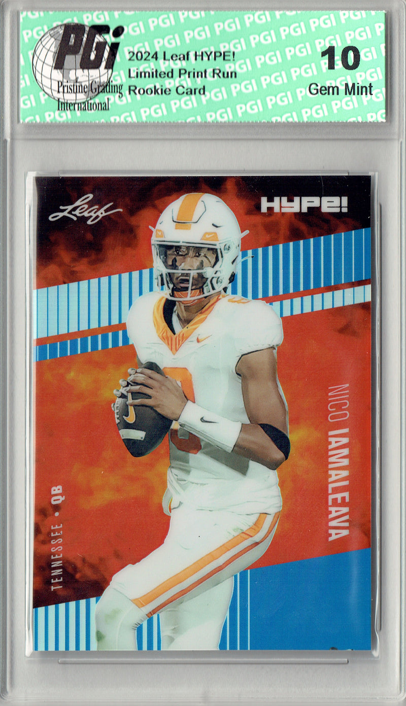 Nico Iaamaleava Rookie Card 2024 Leaf HYPE! Metal #HM-12 Blue Only 20 Made PGI 10 Gem Mint