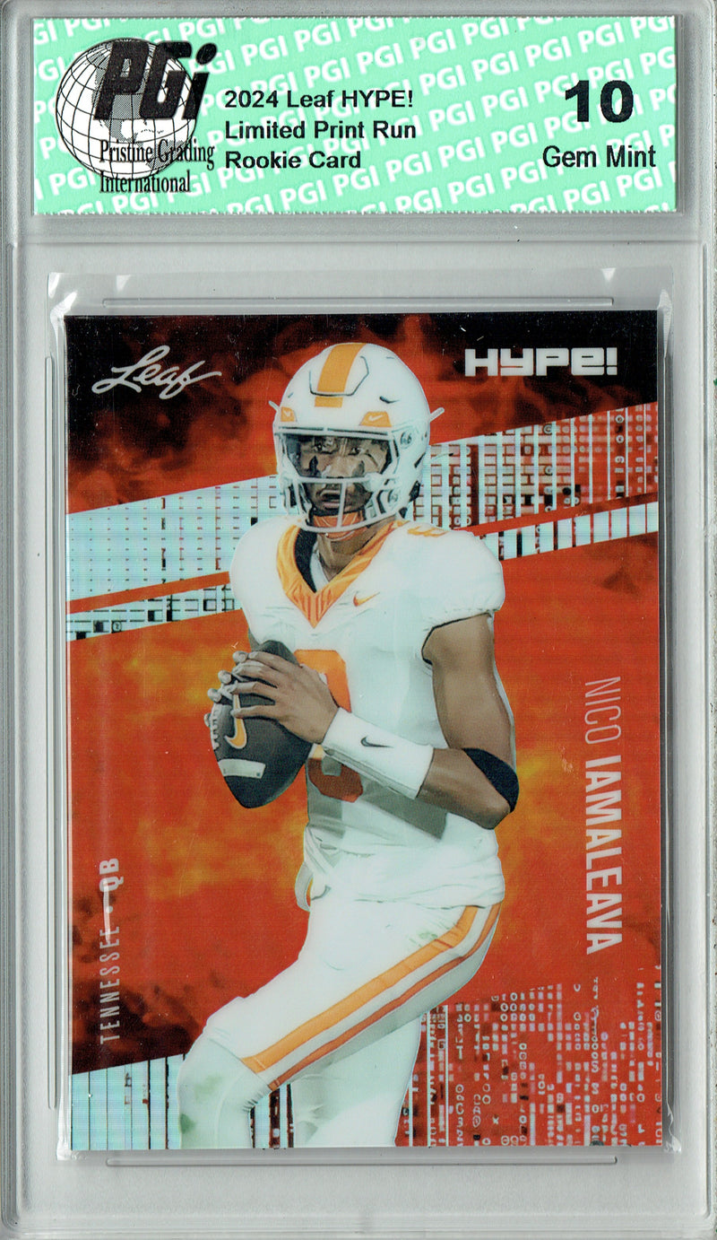 Nico Iamaleava Rookie Card 2024 Leaf HYPE! #HM-12 Metal #1/1 Matrix, PGI 10, UCLA 0
