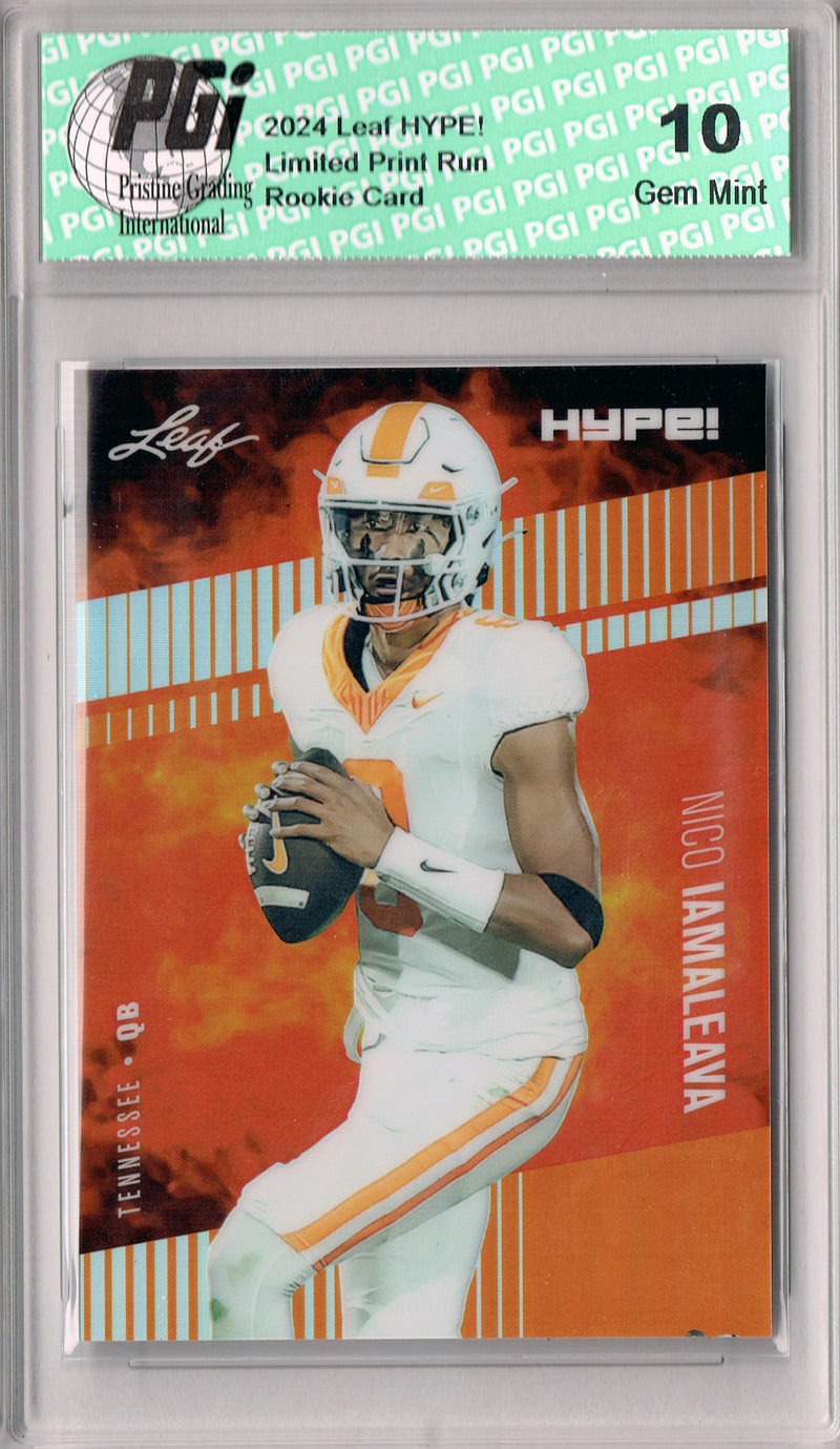 Nico Iaamaleava Rookie Card 2024 Leaf HYPE! Metal #HM-12 Orange Only 3 Made PGI 10 Gem Mint