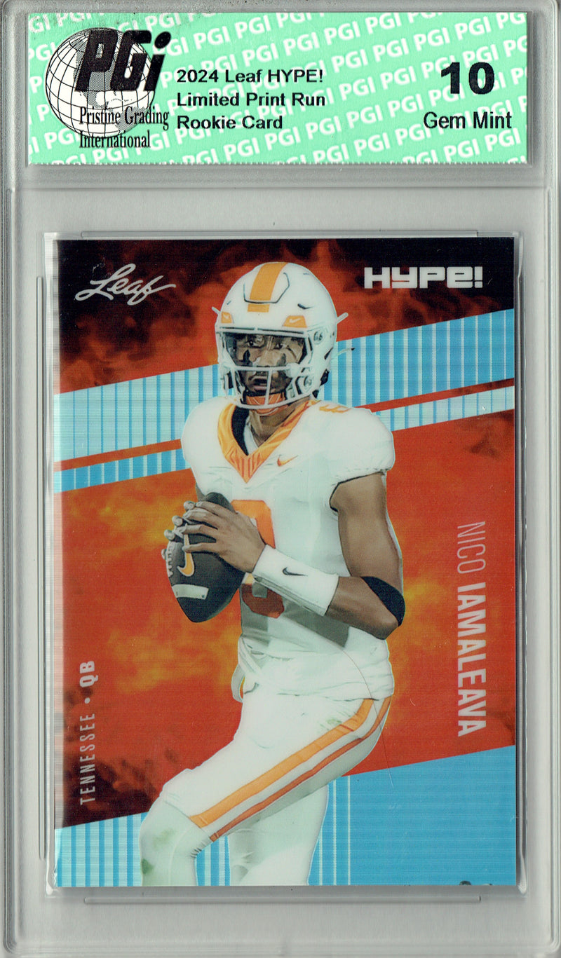 Nico Iamaleava Rookie Card 2024 Leaf HYPE! #HM-12 Metal #1/1 Platinum, PGI 10, UCLA 0
