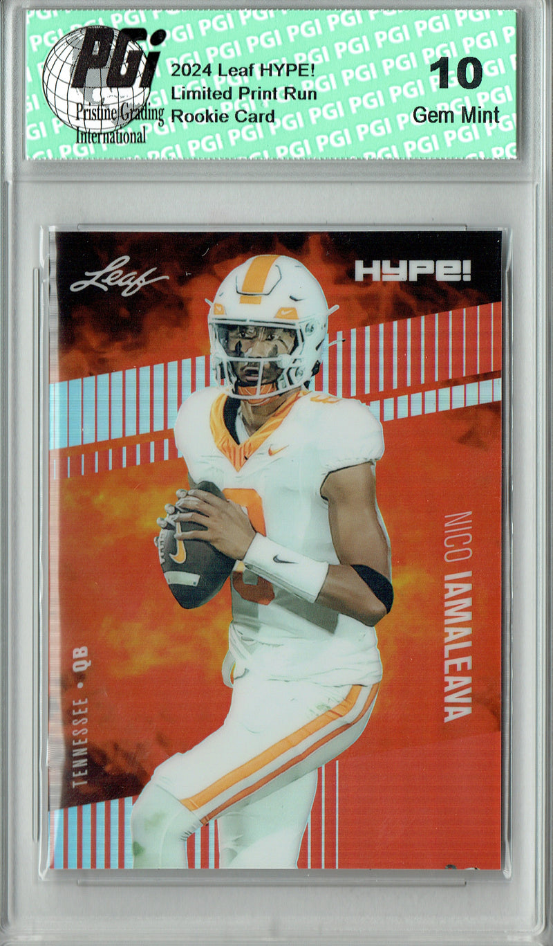 Nico Iaamaleava 2024 Leaf HYPE! Metal #HM-12 Red Only 2 Made Rookie Card PGI 10