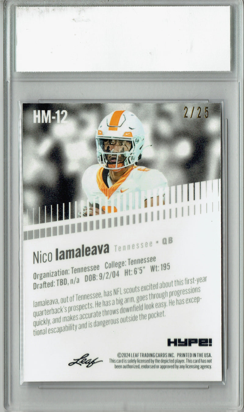 Nico Iaamaleava 2024 Leaf HYPE! Metal #HM-12 Silver Only 25 Made Rookie Card PGI 10