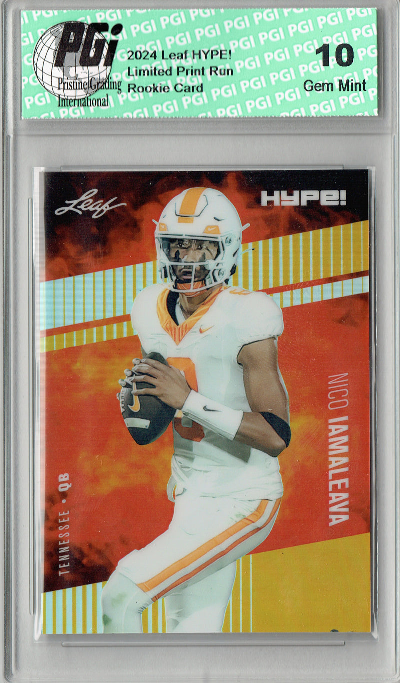 Nico Iamaleava Rookie Card 2024 Leaf HYPE! #HM-12 Metal #1/1 Gold, PGI 10, UCLA 0
