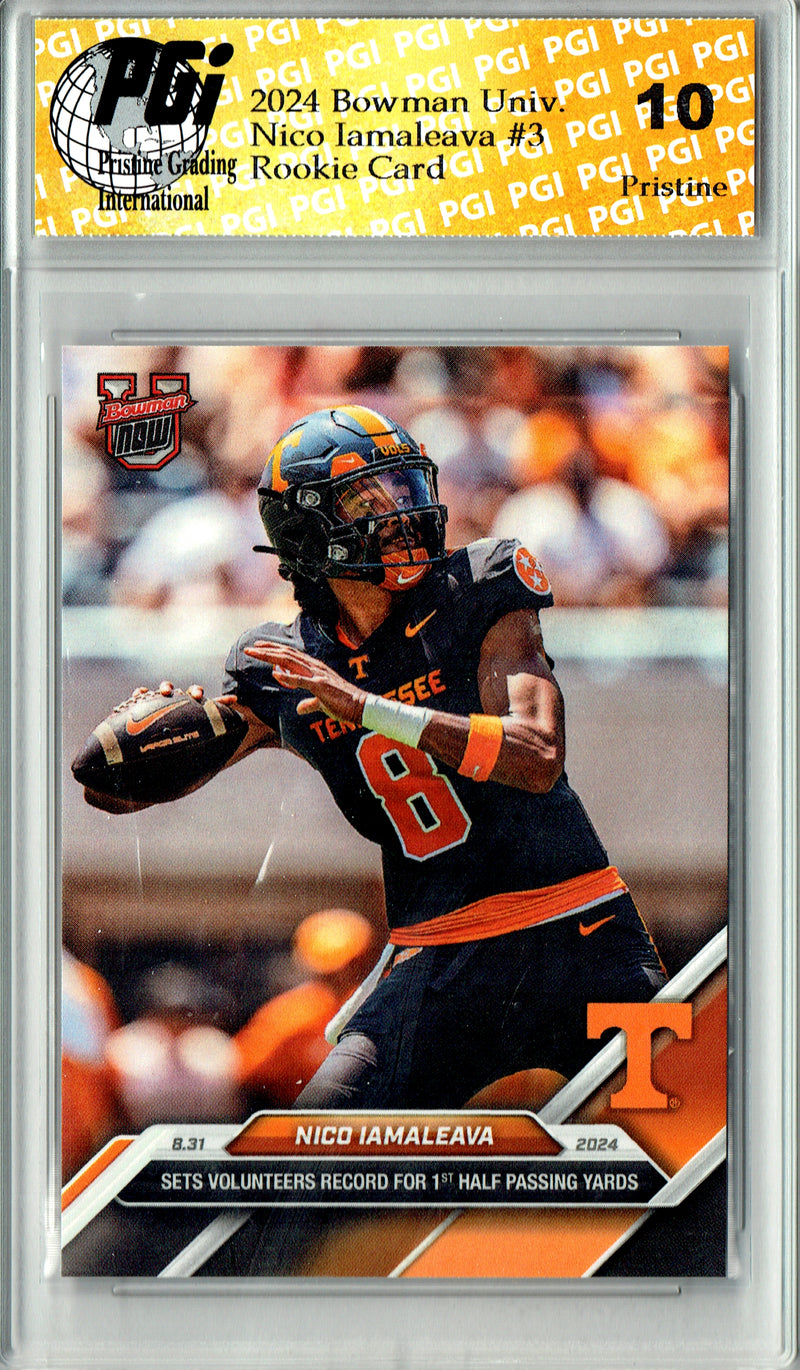 Nico Iamaleava Rookie Card 2024 Bowman University Now #3 PRISTINE, PGI 10, UCLA