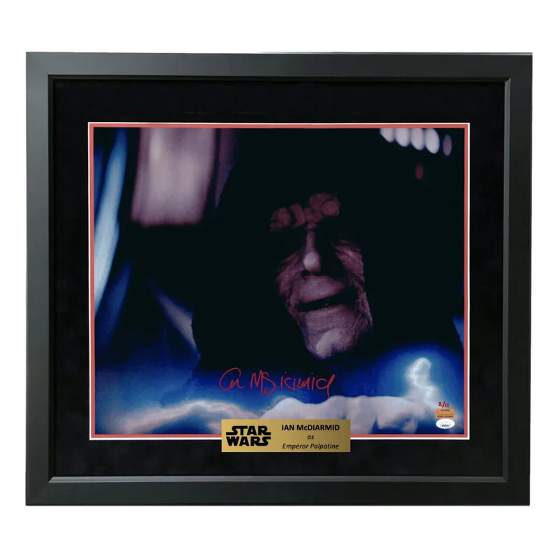 Ian McDiarmid Autographed 16x20 Photo #D/11 Star Wars Emperor Palpatine Framed JSA COA Electricity