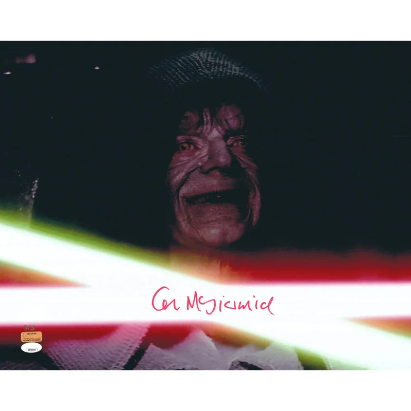 Ian McDiarmid Autographed 16x20 Photo #D/5 Star Wars Emperor Palpatine Framed JSA COA Lightsabers