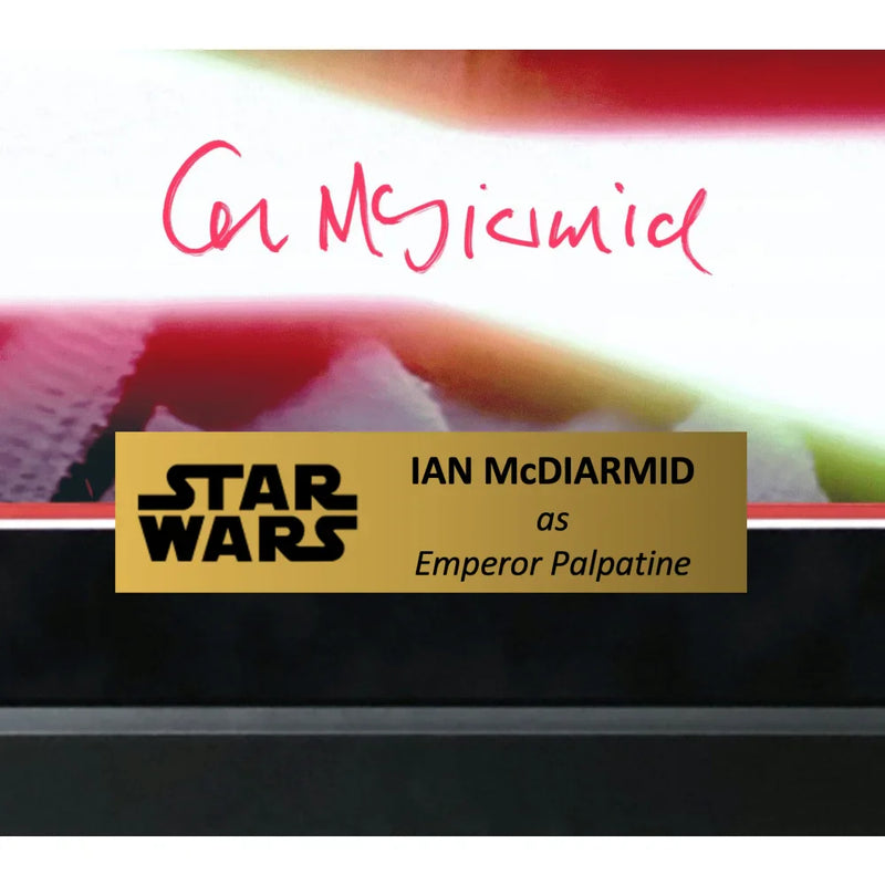 Ian McDiarmid Autographed 16x20 Photo #D/5 Star Wars Emperor Palpatine Framed JSA COA Lightsabers