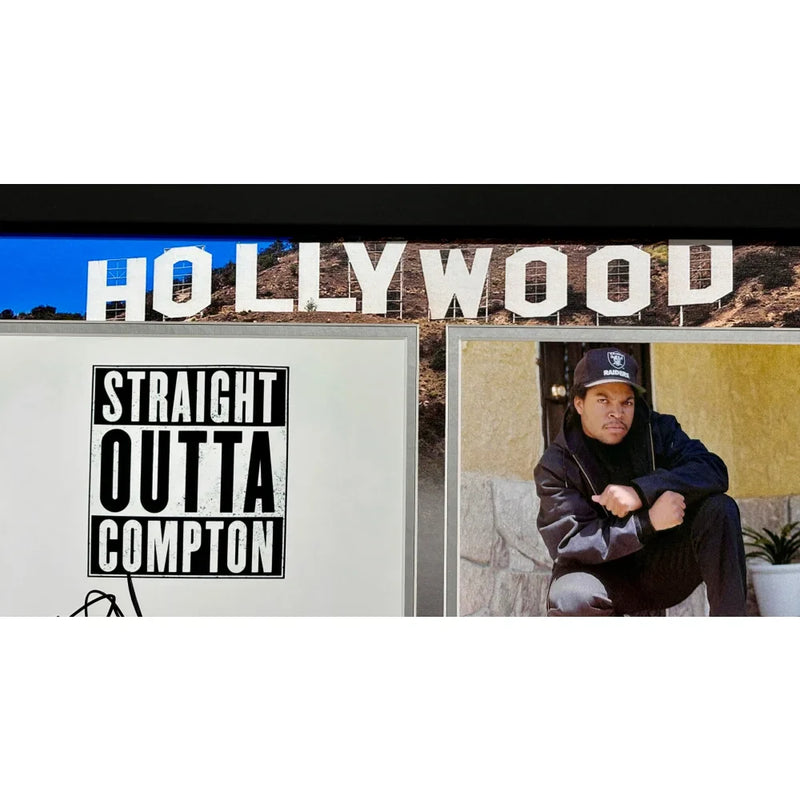 Ice Cube Autographed Script Straight Outta Compton Framed Collage BAS COA Photo Signed