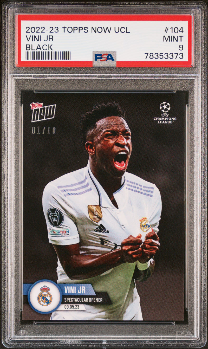 Vini Jr. PSA 9 2022-23 Topps Now #104 Rare Trading Card Black SP 1/10