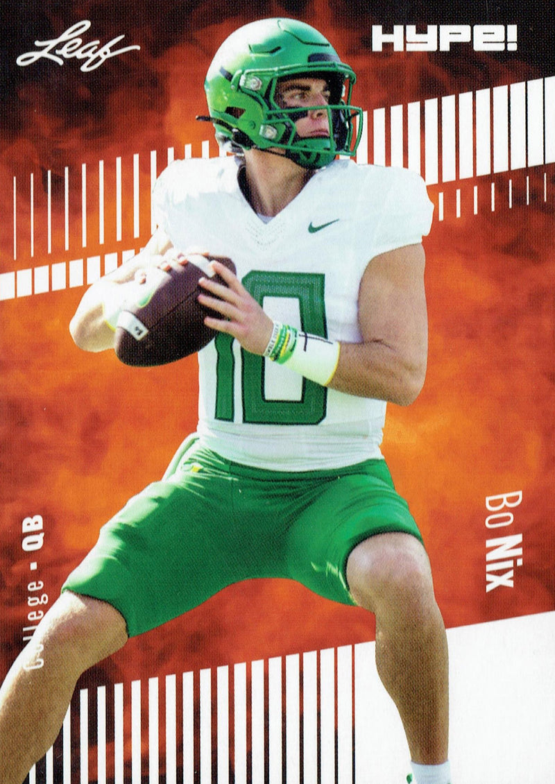 Mint Bo Nix 2023 Leaf HYPE #103 Just 5000 Ever Made Denver Broncos Rookie Card