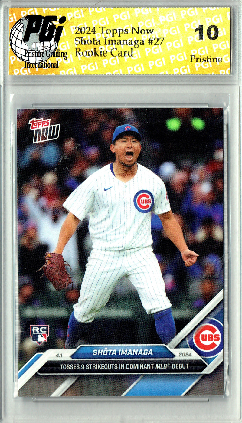 Shota Imanaga 2024 Topps Now #27 PRISTINE Rookie Card PGI 10