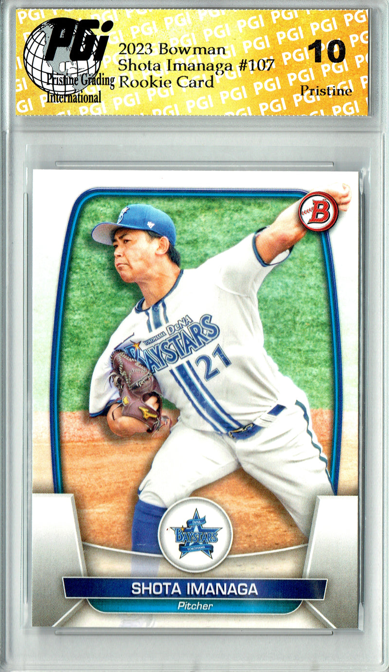 Shota Imanga Rookie Card 2023 Bowman #107 JAPANESE PRISTINE, PGI 10, Chicago Cubs Baseball
