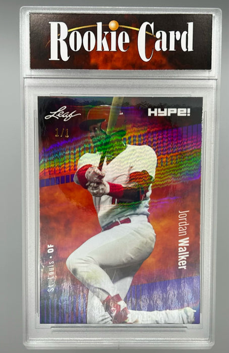 Certified Mint+ Jordan Walker 2023 Leaf HYPE! #128 Purple Shimmer #1/1 Rookie Card St. Louis Cardinals