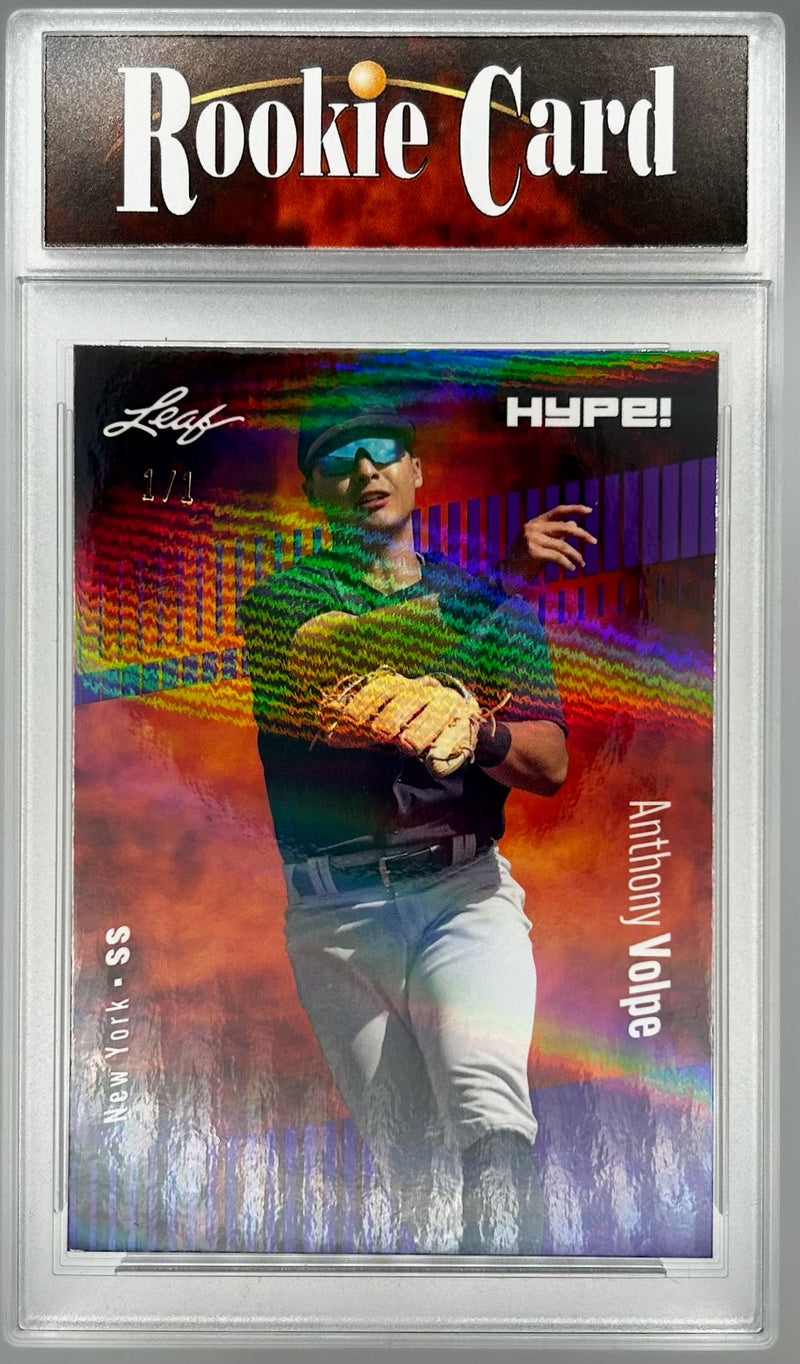 Certified Mint+ Anthony Volpe 2023 Leaf HYPE #101 Purple Shimmer #1/1 Rookie Card New York Yankees