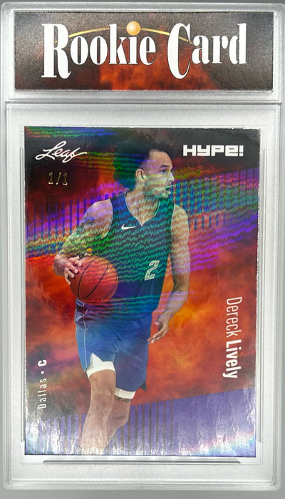 Certified Mint+ Dereck Lively 2023 Leaf HYPE! #112 Purple Shimmer #1/1 Rookie Card Dallas Mavericks
