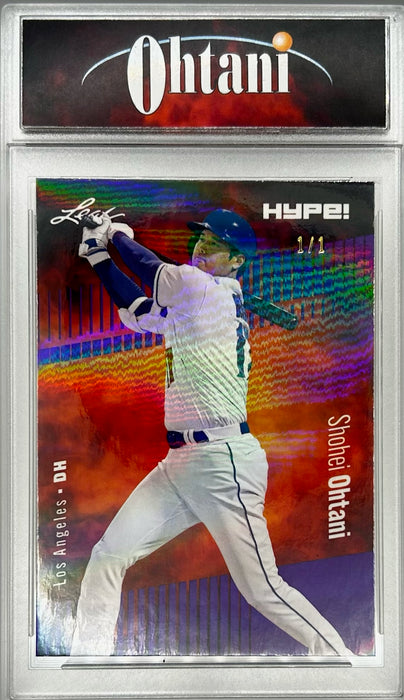 Certified Mint+ Shohei Ohtani 2023 Leaf HYPE! #135 Purple Shimmer #1/1 Rare Trading Card Los Angeles Dodgers