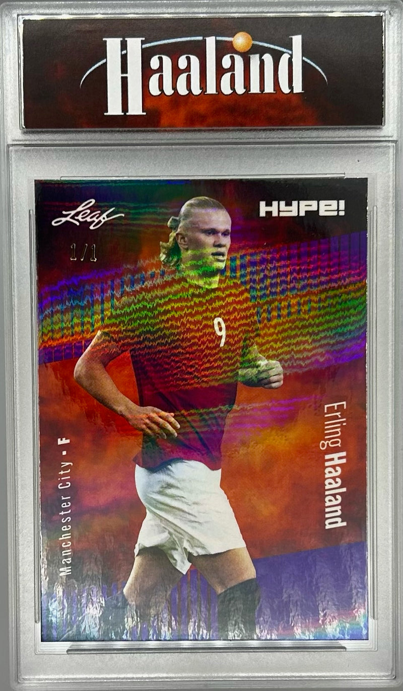 Certified Mint+ Erling Haaland 2023 Leaf HYPE #118 Purple Shimmer #1/1 Rare Trading Card Manchester City