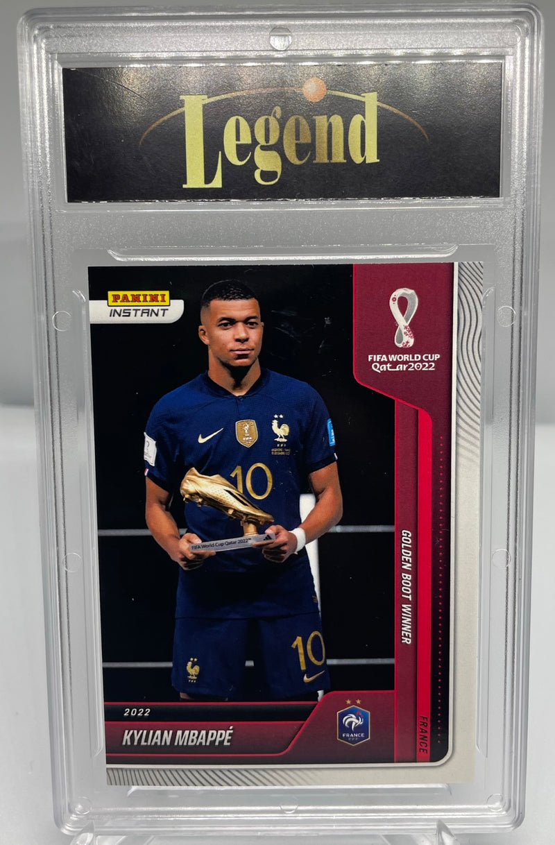 Certified Mint+ Kylian Mbappe Legend 2022 Panini Instant #133 World Cup Golden Boot 1/3081 Trading Card