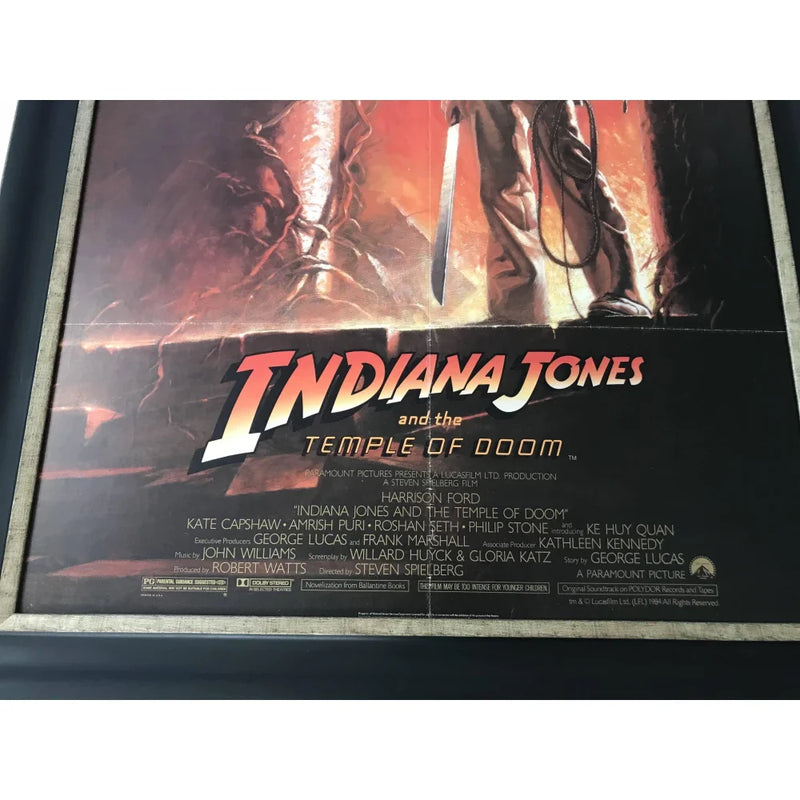 Indiana Jones Temple of Doom 1984 Original Framed Movie Poster 1st Issue 27x40