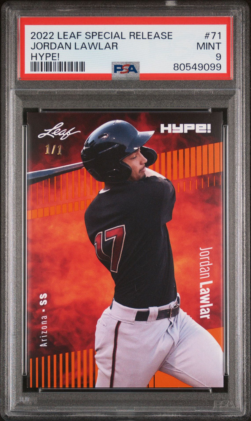 PSA 9 Jordan Lawlar 2022 Leaf Hype! #71 Orange Masterpiece 1/1 Rookie Card