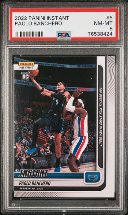 PSA 8 NM-MT Paolo Banchero 2022 Panini Instant #5 Rookie Card #1/3253