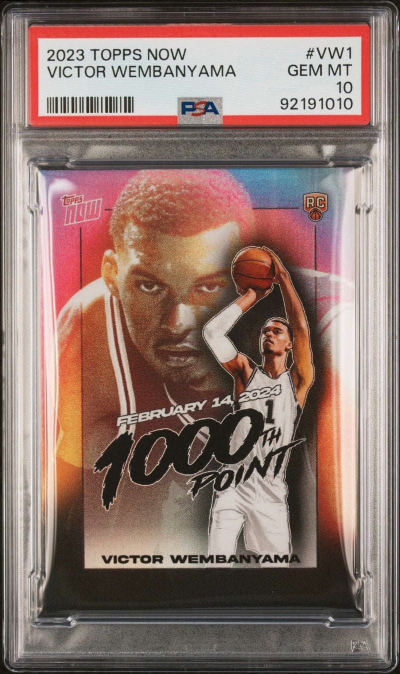 PSA 10 Victor Wembanyama 2023 Topps Now #VW1 1000th Point Rookie Card San Antonio Spurs