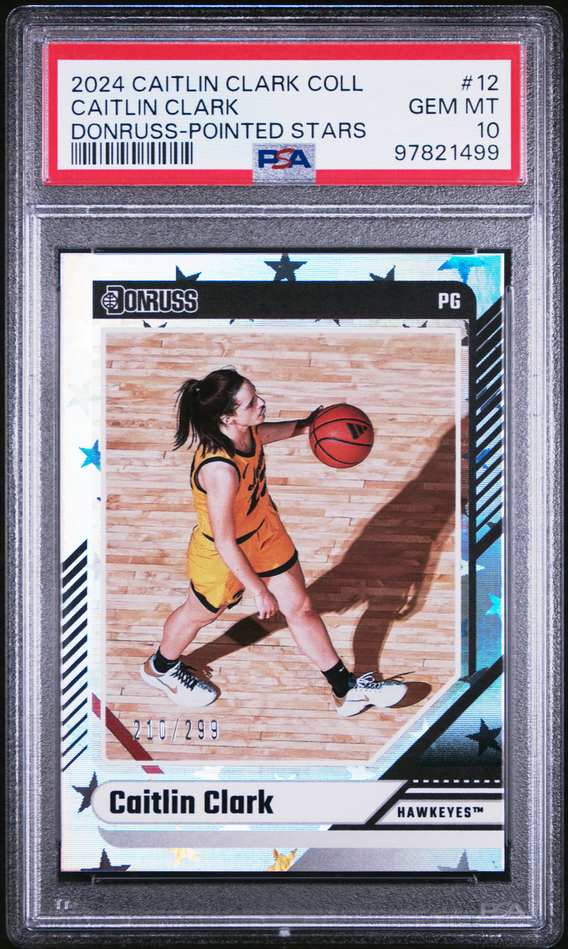 PSA 10 2024 Panini Caitlin Clark Collection #12 Pointd Stars 210/299 Rookie Card Iowa Hawkeyes