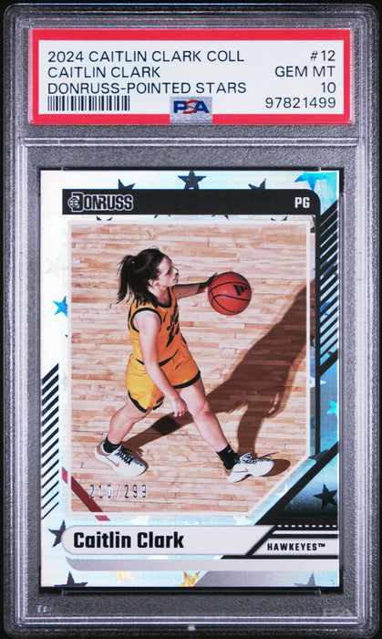 PSA 10 2024 Panini Caitlin Clark Collection #12 Pointd Stars 210/299 Rookie Card