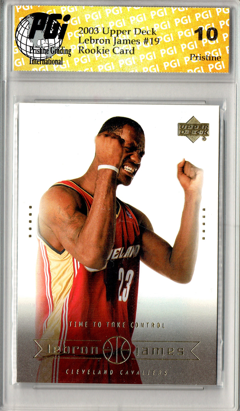 LeBron James 2003 Upper Deck Set #19 PRISTINE Rookie Card PGI 10