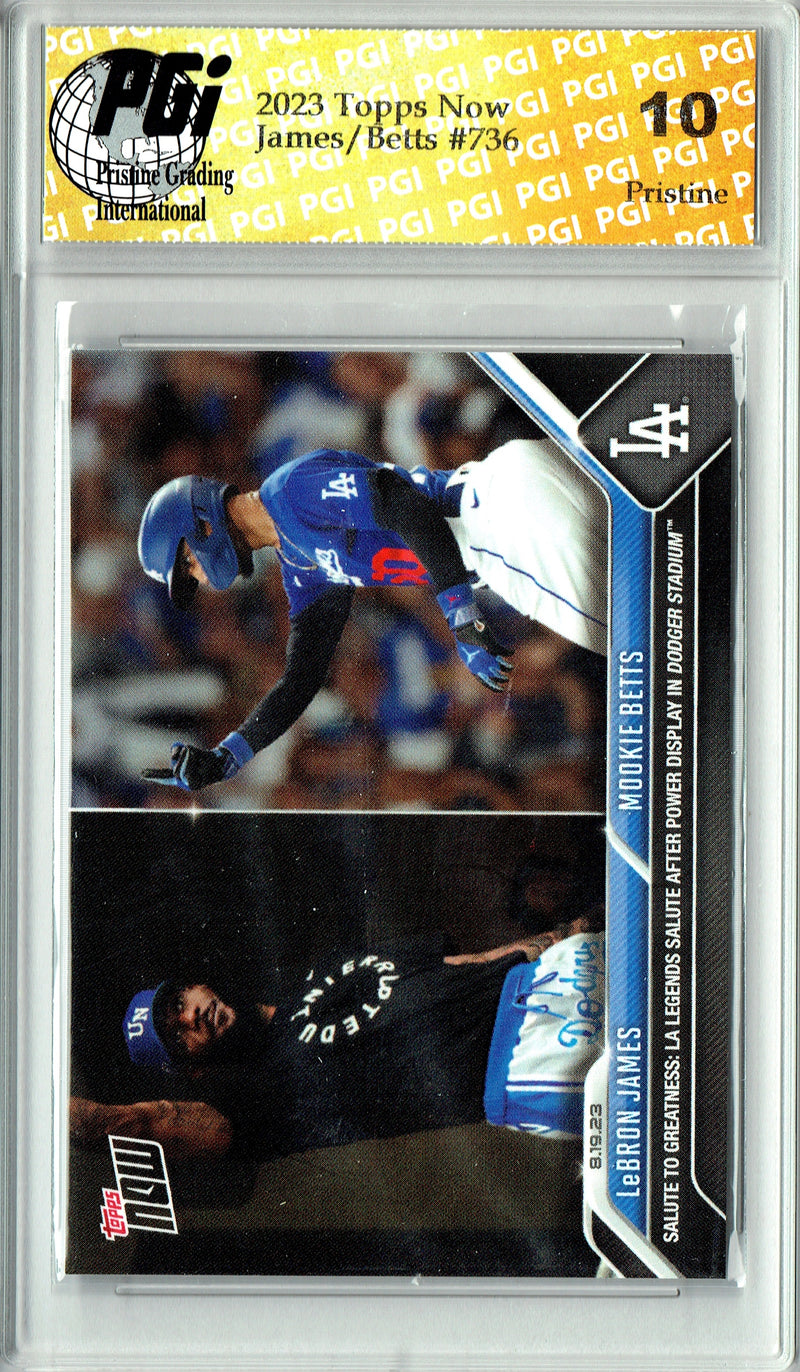 Mookie Betts / LeBron James 2023 Topps Now #736 PRISTINE Trading Card PGI 10