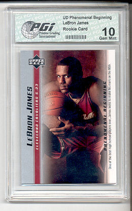 LeBron James 2003 Upper Deck PHENOM PGI 10 Rookie Card 10