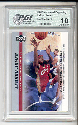 LeBron James 2003 Upper Deck PHENOM #6 PGI 10 Rookie Card #6 Lakers LeBron James 2003 Upper Deck PHENOM #6 PGI 10 Rookie Card #6 Lakers