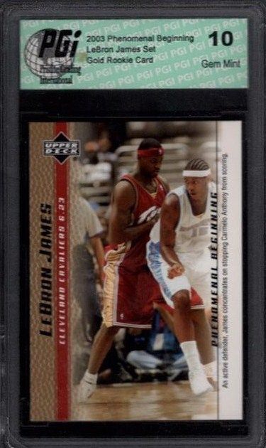 LeBron James 2003 Upper Deck GOLD PHENOMENAL BEGINNING Rookie Card PGI 10 #9