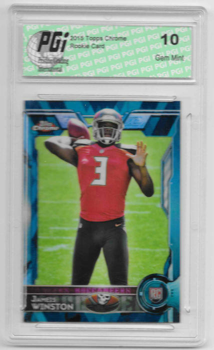 Jameis Winston 2015 Topps Chrome Blue Diamond Refractor Rookie Card PGI 10