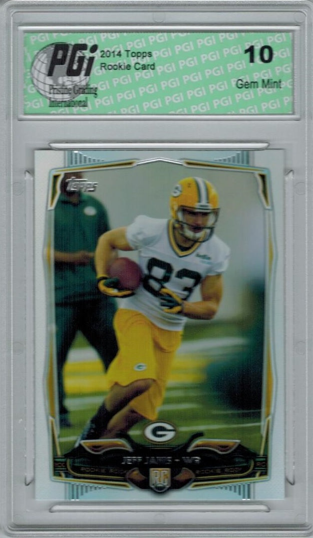 2014 Topps Football #386 Jeff Janis, Green Bay RC Rookie Card PGI 10