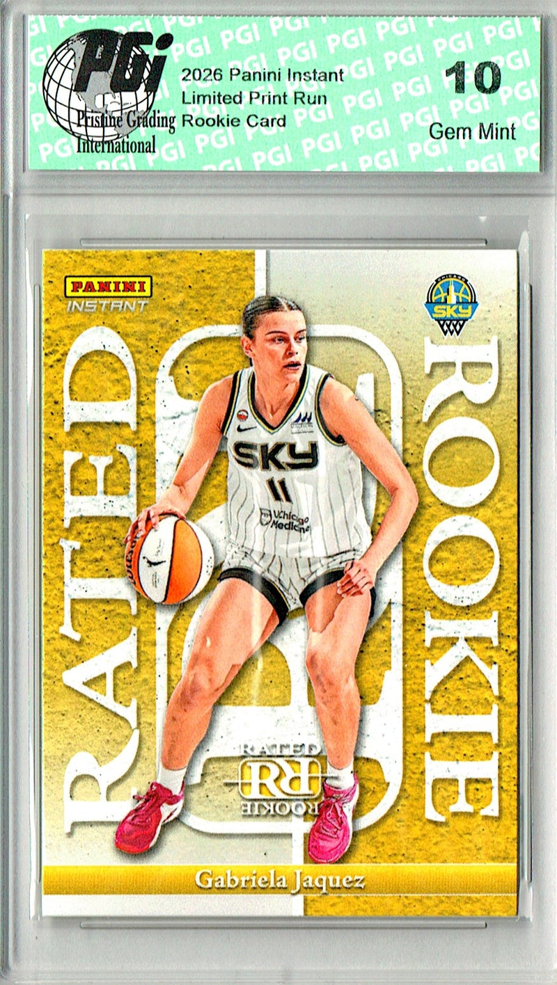 Gabriela Jaquez Rookie Card 2026 Panini Instant #RRR-9 Rated Rookie, PGI 10, Chicago Sky Basketball