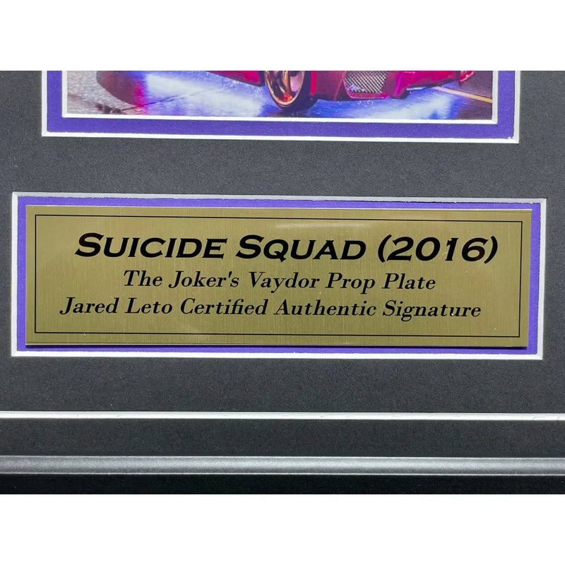 Jared Leto Signed 11x14 Suicide Squad Joker License Plate Framed Collage JSA COA Photo Autographed